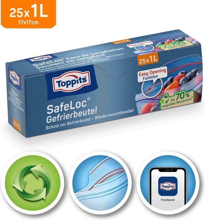 Image du produit Toppits Sac de congélation à double soudure SafeLoc (25 x)