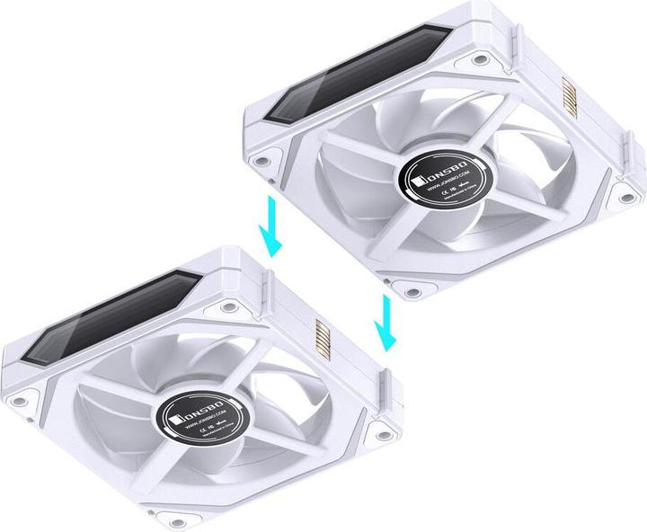 Actual product image Jonsbo ZL-120W PWM ARGB Lüfter 3er Pack, reguläre Ausrichtung - 120mm, weiss (120 mm, 3 x)