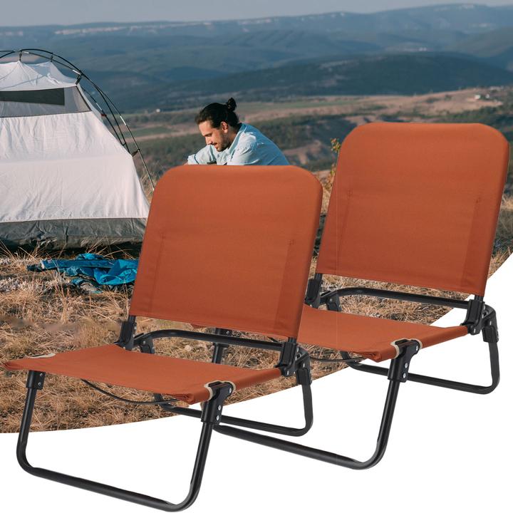 Produktbild ProWorld 2er-Set Camping Klappstuhl, 60 x 47,5 x 66 cm, orange