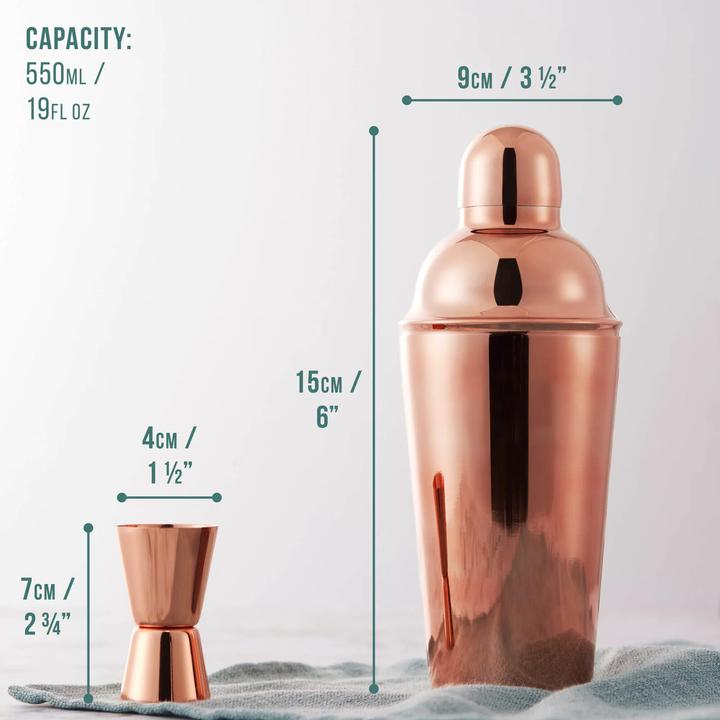 Actual product image Oak & Steel Cocktail set of 10 rose gold stainless steel (Cocktail set)