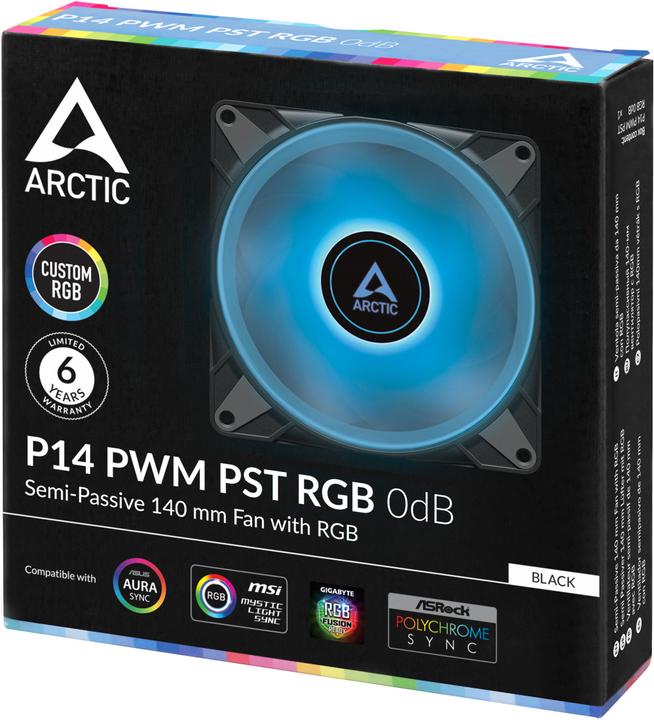 Image du produit Arctic Ventilateur P14 PWM PST RGB 0dB (Black) (140 mm, 1 x)