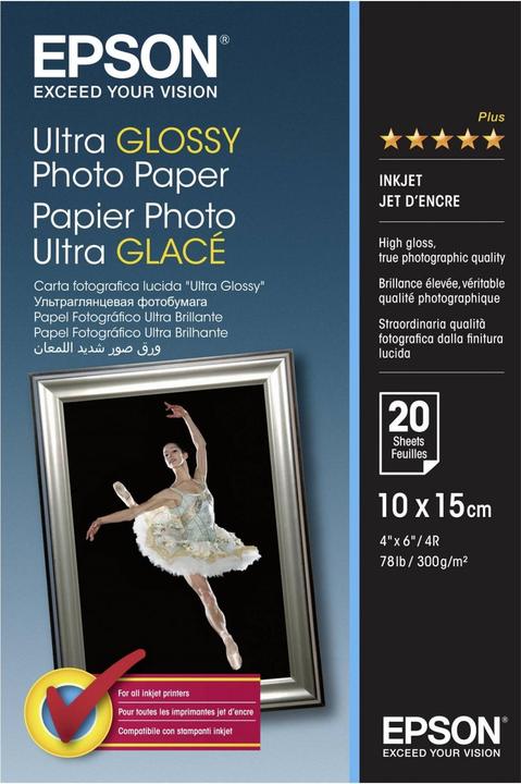 Actual product image Epson Ultra photo glossy paper, 20 sheets (300 g/m², 10 x 15 cm, 20 x)