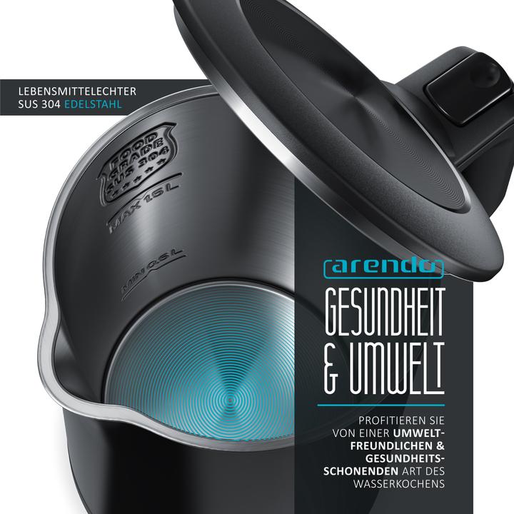Actual product image Arendo Kettle, stainless steel Kettle with display and temperature selection AESTHET 1,5L (1.50 l)