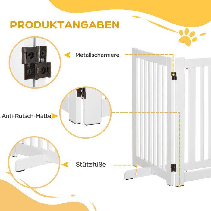 Produktbild Swisshandel24 Absperrgitter Holz Freistehendes Schutzgitter für Hunde Verstellbares Hundegitter Treppengitter mit (1.50 cm)
