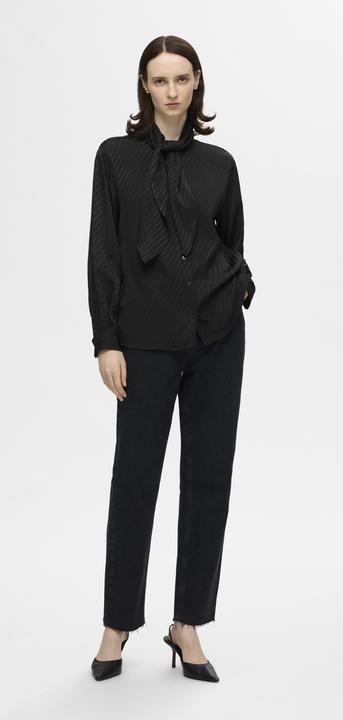 Image du produit Selected Femme Blouse en satin à noeuds (40)
