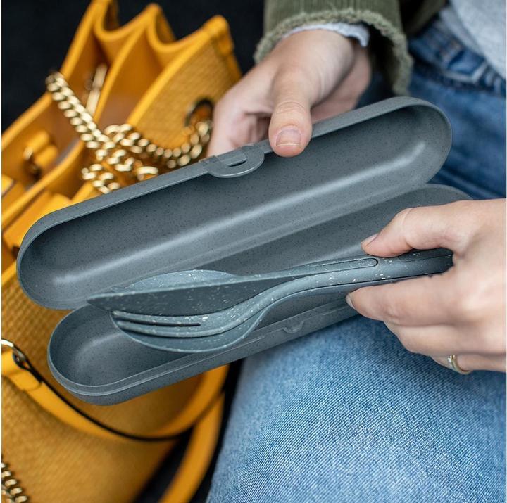 Produktbild Koziol Besteckset KLIKK READY 7070701 ash grey (3 Stück, Besteck Set)