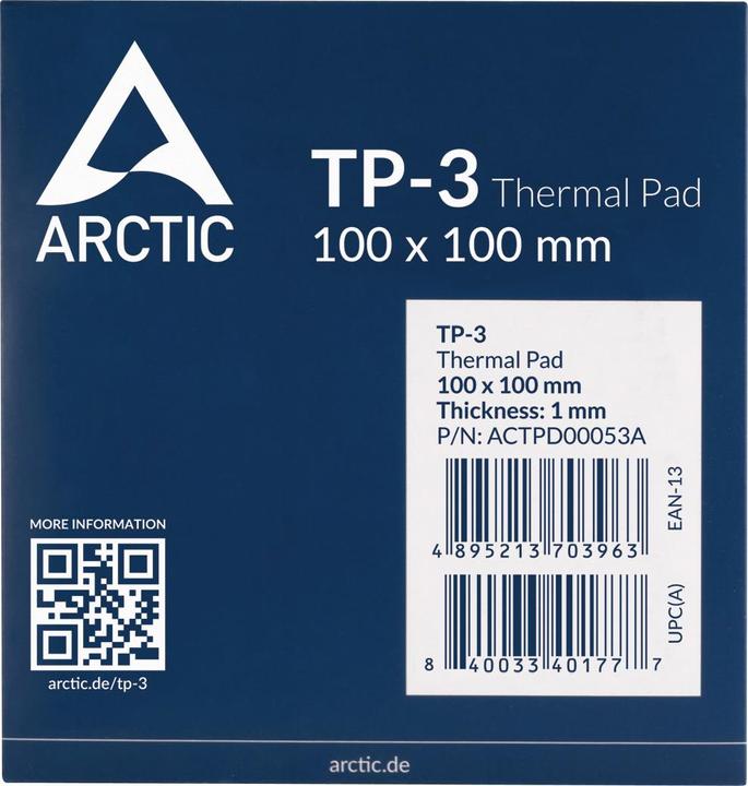 Produktbild Arctic TP-3 (100x100mm, t:1.0mm) (1 mm)
