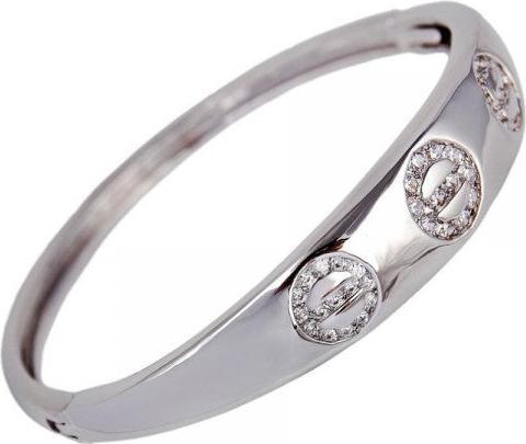 Produktbild Hermex LUXUS mit Platin veredelt Armreifen Armband Charms Zirkonia - Platin (Kupfer-Nickellegierung)