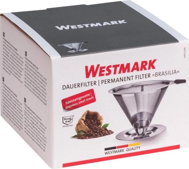 Produktbild Westmark Dauerfilter/Dripper Kaffee, mit Tassenhalterung, Brasilia, Aufsatzfläche 10 cm, 18/8 Rostfr
