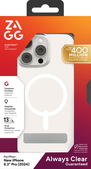 Actual product image Zagg Crystal Palace Snap w/Kickstand (Apple iPhone 16 Pro)