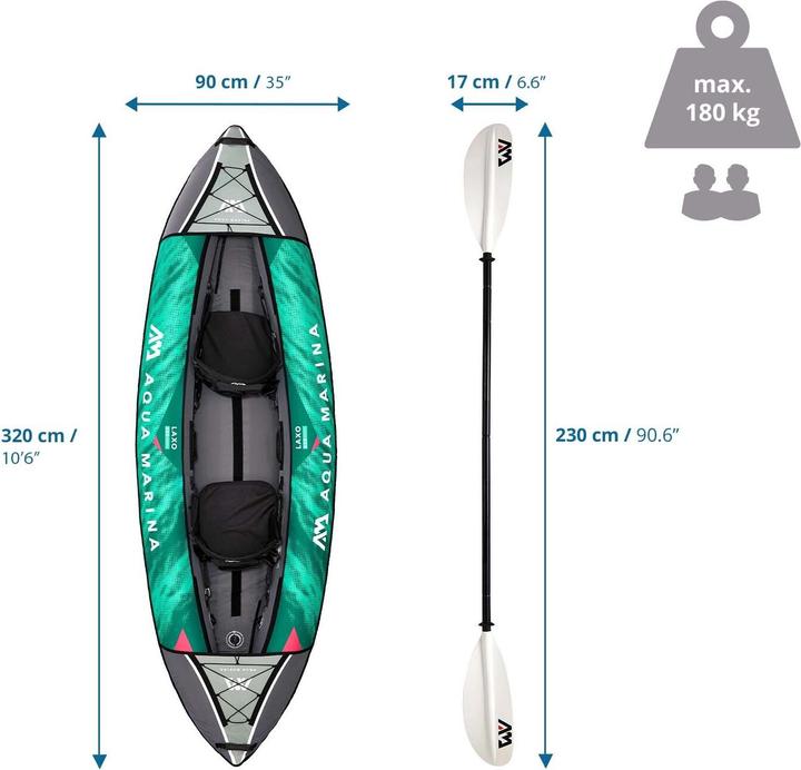 Immagine prodotto Aqua Marina Divertimento intorno al Laxo Kayak 320 (2 pers.)