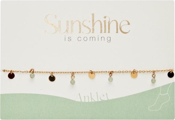 HCA Anklet,Sunshine,green quartz.607421 (Gold-plated stainless steel, 27 cm)