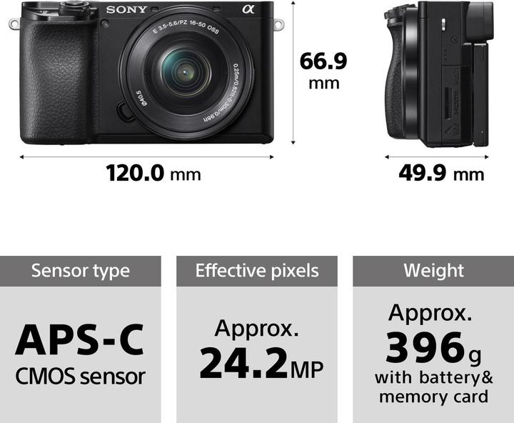 Immagine prodotto Sony Kit Alpha 6100 (16 - 50 mm, 24.20 Mpx, APS-C / DX)