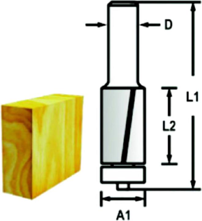 Actual product image Makita Flush milling cutter with thrust bearing on face 2 cutting edges