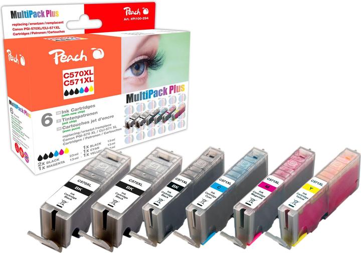 Actual product image Peach Pgi-570xl/Cli-571xl (M, PBK, Y, C, FC)