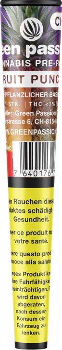 Valori nutrizionali e ingredienti Green Passion Fruit Punch CBD Pre-Rolls (0.70 g, Interno)