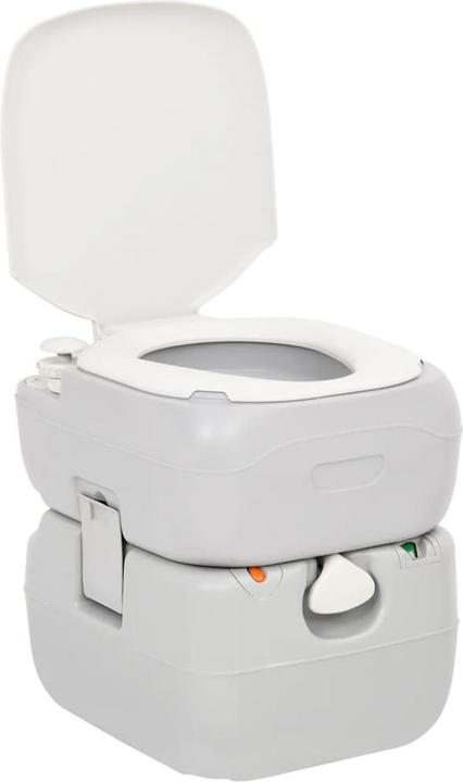 Produktbild VidaXL Camping-Toilette Tragbar Grau und Weiss 22+12 L HDPE