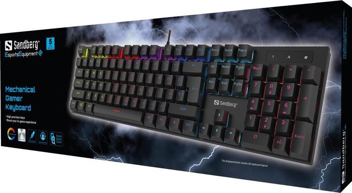 Immagine prodotto Sandberg Tastiera meccanica per gamer UK (Ing. Int., Cablato)