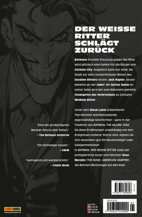 Immagine prodotto Panini Batman: il cavaliere bianco (Tedesco, Sean Murphy, 2019)