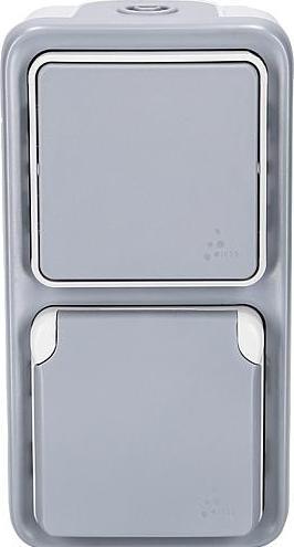 Produktbild Legrand Plexo Classic Kombi Aus-/Wechsel 1-p Steckdose