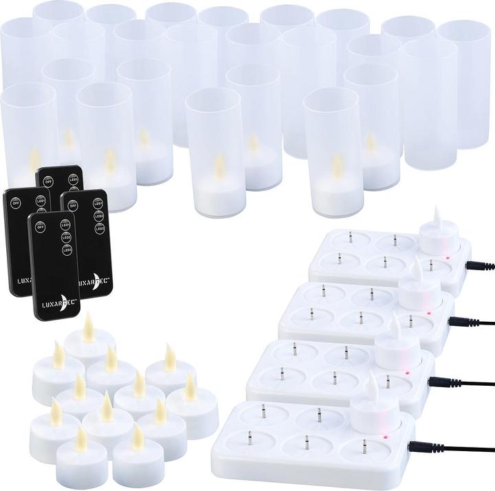 Produktbild Lunartec Akku LED-Teelichter mit Ladestation (24 x)