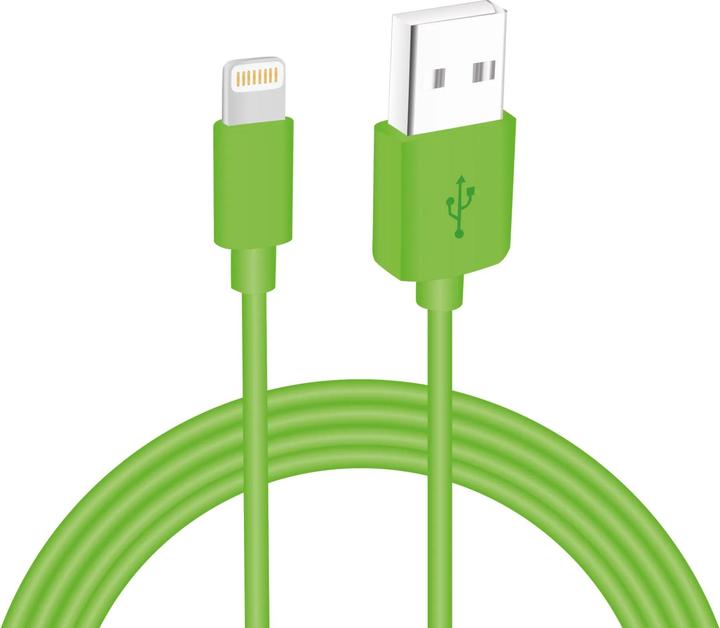 Produktbild Sinox i-Media - Lightning Kabel - USB Stecker auf Lightning Stecker - 2 m - grün - für Apple iPad/iP (2 m, USB 2.0)