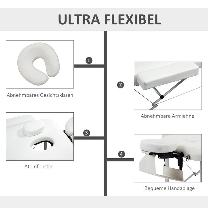 Image du produit Homcom Table de massage avec cadre léger en aluminium, pliable et rembourrée