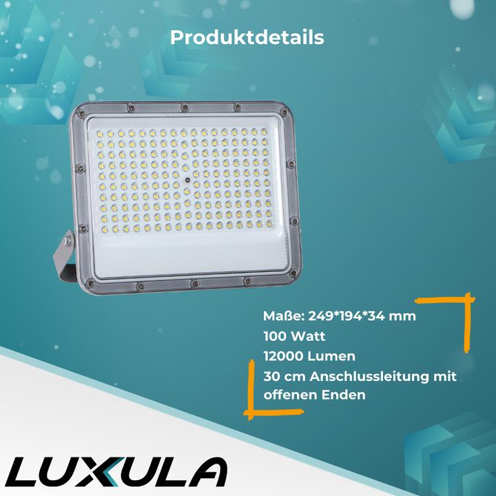 Image du produit Luxula LED-Fluter, EEK: E, 100W, 12000lm, 4000K, IP65, grau (12000 lm, IP65)