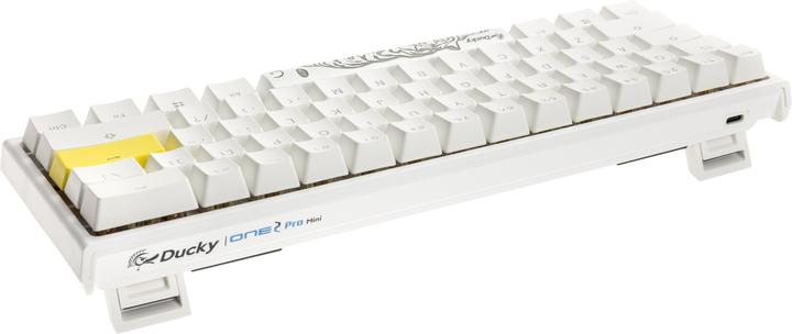 Actual product image Ducky One 2 Pro Mini White Edition Gaming Keyboard, RGB LED - Cherry Silent Red (US) (US, Cable)