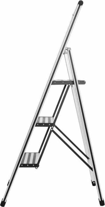 Productafbeelding Wenko Opvouwbaar opstapje zilver 3 treden, H: 119,0 cm (Inklapbare trede, 44 cm)
