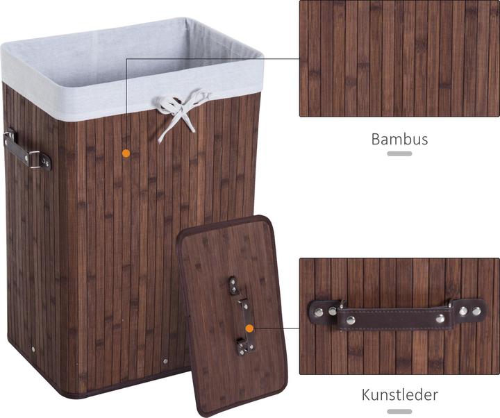 Immagine prodotto Homcom Cesto per il bucato con 2 maniglie (72 l)