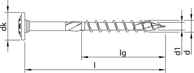 Image du produit Heco TOPIX-plus A2 8,0 x 220, tête plate, T-Drive, filetage partiel, nu, traité anti-grippage, 50 (50 Vis par pièce)