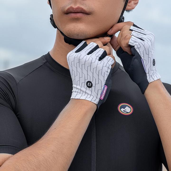 Immagine prodotto Rockbros MTB cycling gloves size: L - white and black (L)