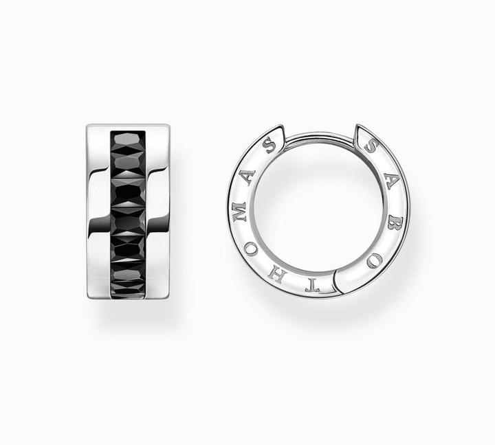 Produktbild Thomas Sabo Creolen schwarze Steine pavé silber (925er Silber)