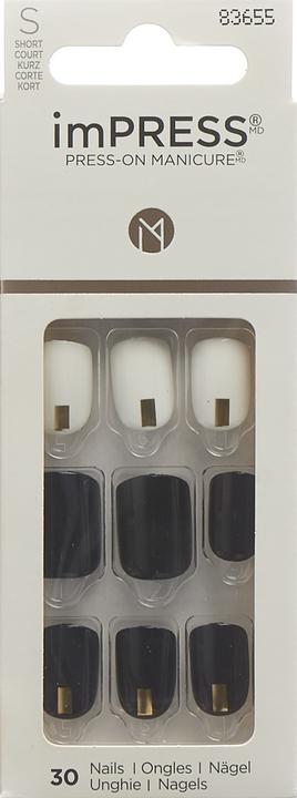Image du produit KISS Set d'ongles artificiels Midnight Drive 30 pièces (Ongles artificiels, Blanc, Noir)