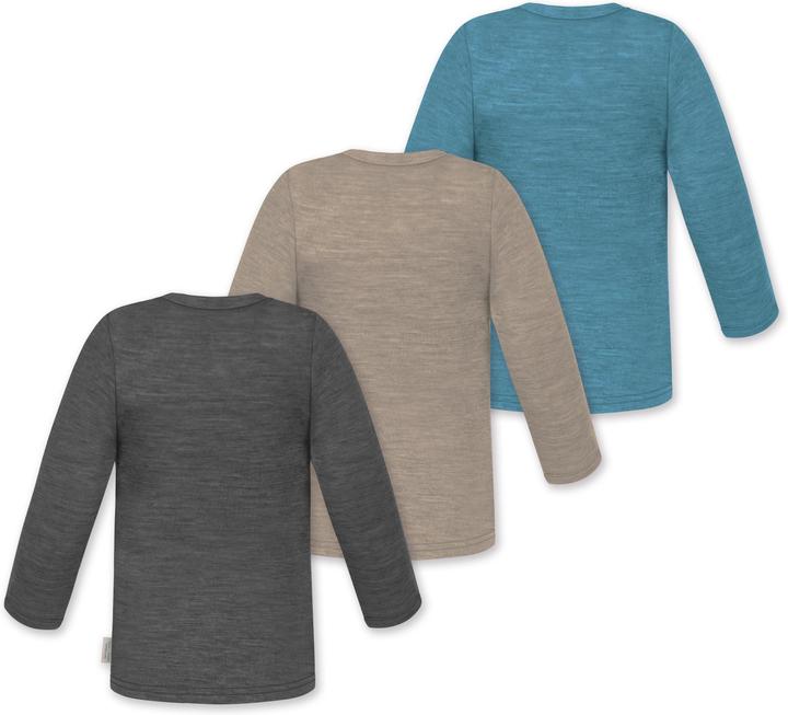 Actual product image Normani 3-pack baby merino longsleeve "Taupo" - 9475 (80)