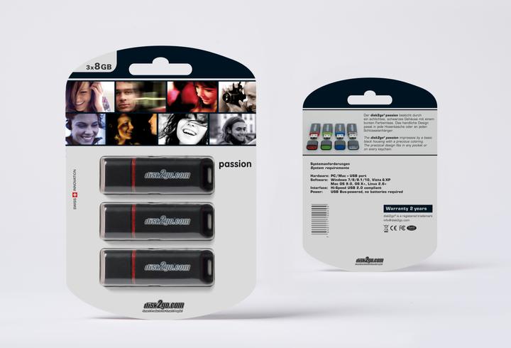 Image du produit Disk2go Passion 2.0 3-Pack (8 Go, USB-A, USB 2.0)