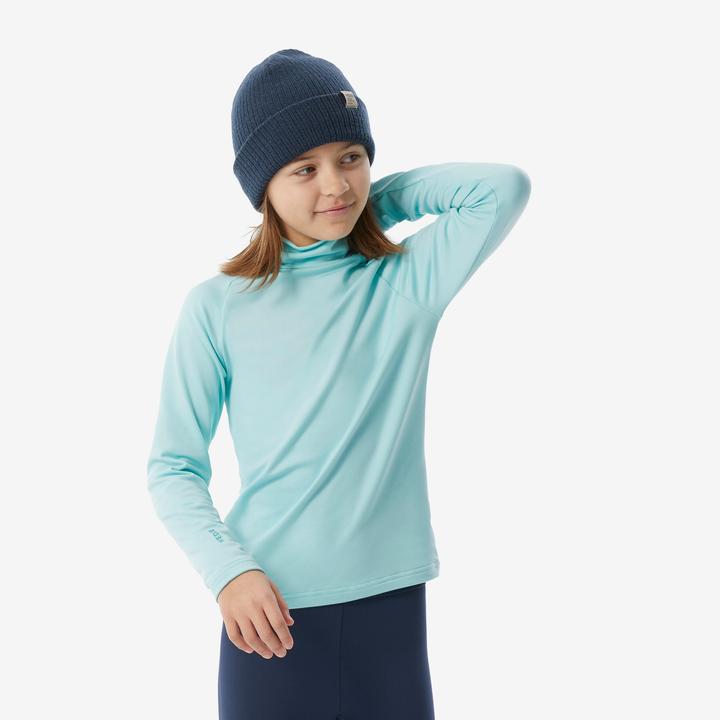 Image du produit Wedze Sous-vêtements de ski T-shirt fonctionnel enfant col haut - BL 500 turquoise (3, 4)