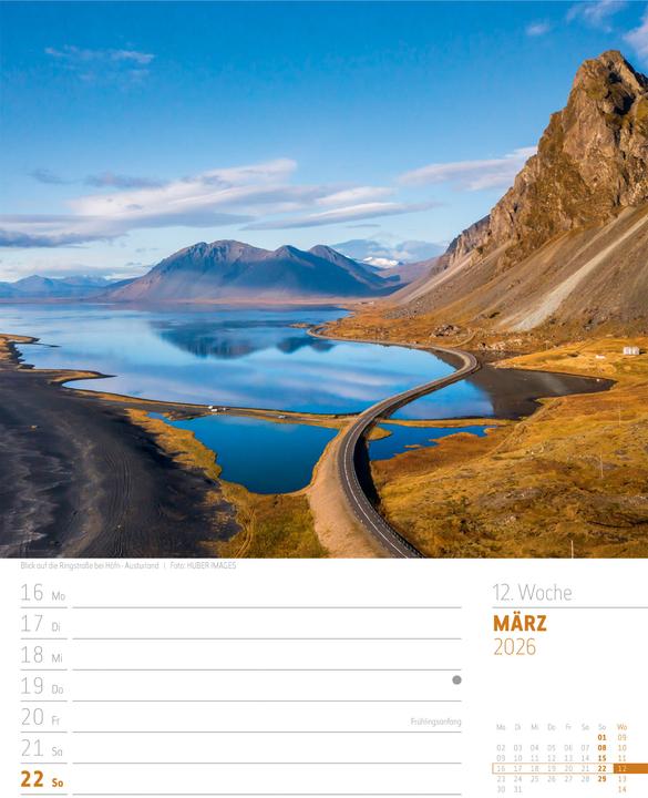 Produktbild Island - Die Insel aus Feuer und Eis - Wochenplaner Kalender 2026 (25 x 33 cm, Harter Einband, Deutsch)