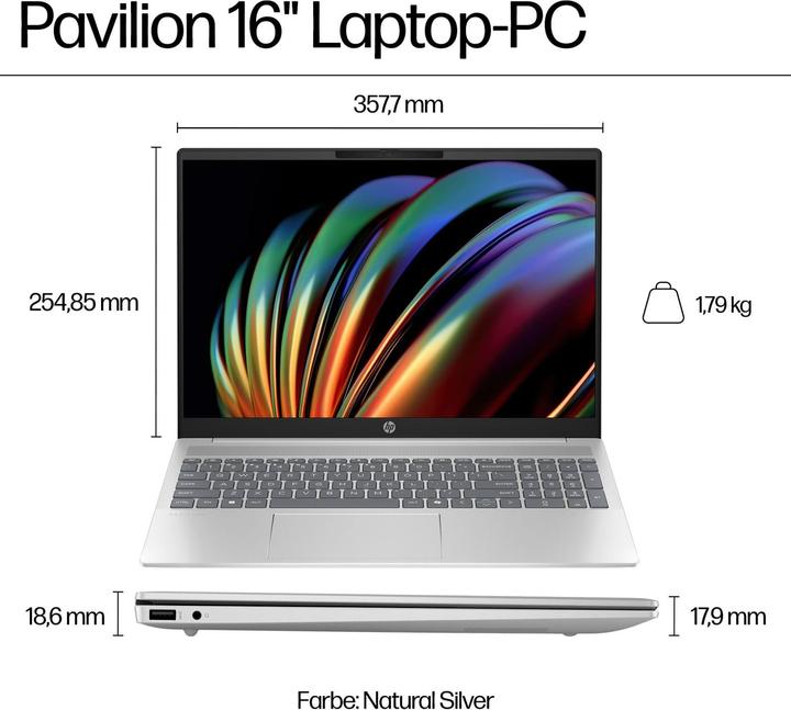 Image du produit HP Pavilion 16-af0055ng (16", Intel Core Ultra 5 125U, 16 Go, 512 Go, DE)