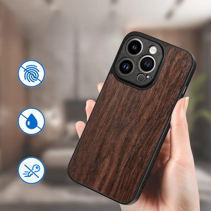 Produktbild Cover-Discount iPhone 15 Pro Max - Rückenhülle mit Holz-Struktur Wallnuss (Apple iPhone 15 Pro Max)