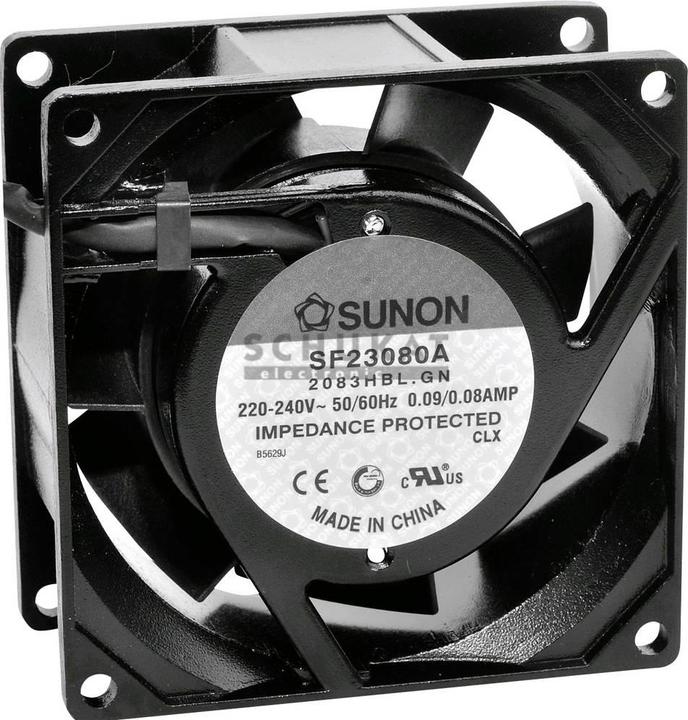 Actual product image Sunon SF23080A2083HSL Axial fan 230 V/AC 39.07 m³/h (L x W x H) 80 x 80 x 38 m (80 mm)