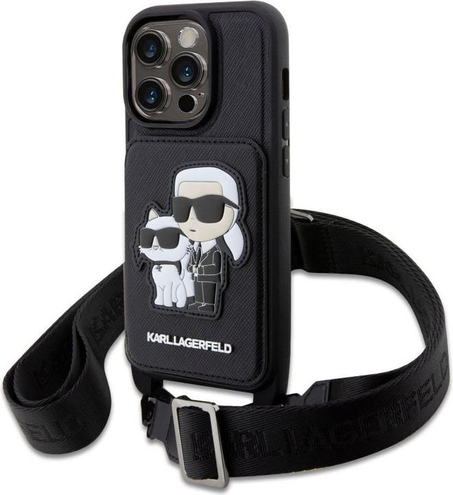 Productafbeelding Karl Lagerfeld KLHCP14XCSAKCPMK iPhone 14 Pro Max 6,7" hardcase czarny/zwart Crossbody Saffiano Karl (Apple iPhone 14 Pro Max)