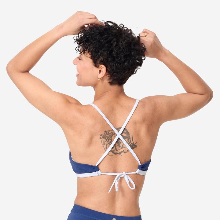 Produktbild Olaian Women's terry cloth bustier swimsuit top - Katy blue (40, 42)