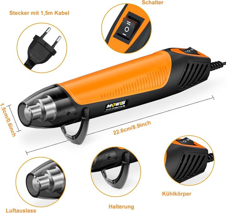 Image du produit Mowis Mini pistolet à air chaud