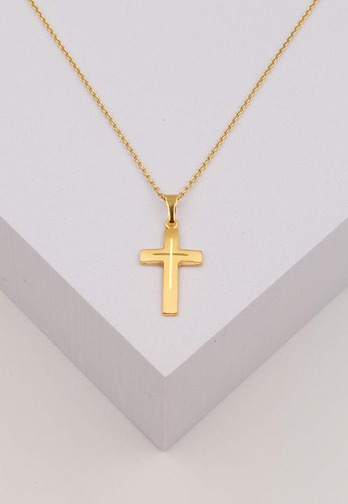 Actual product image Muau Pendant cross yellow gold 750, 25x12mm (750/18K yellow gold)