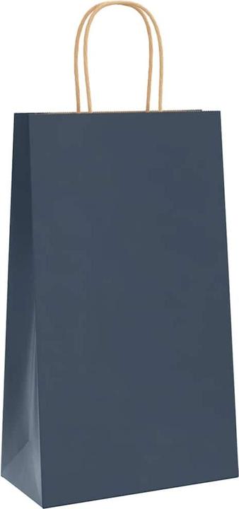 Produktbild VidaXL Kraftpapiertüten 250 Stk. mit Henkel Blau 21x11x36 cm Papiertüte (Geschenktüte, 250 x)