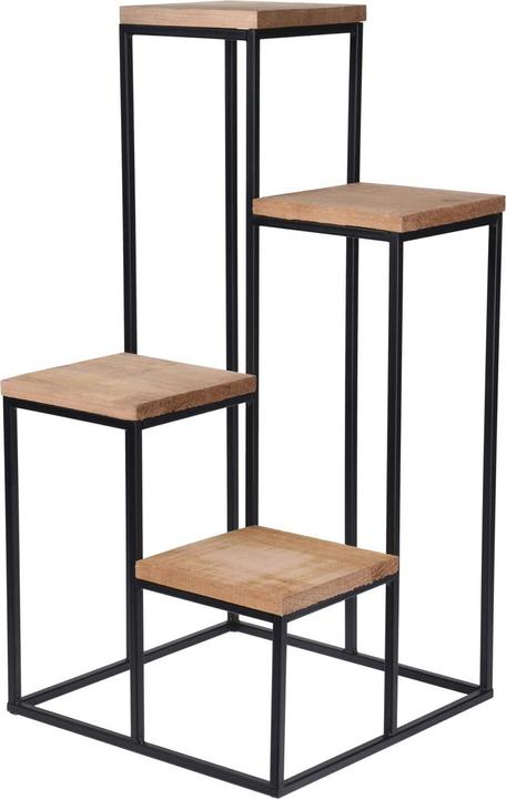 Actual product image Home&Styling Plant stand with 4 shelves Natural and black flower pot stand