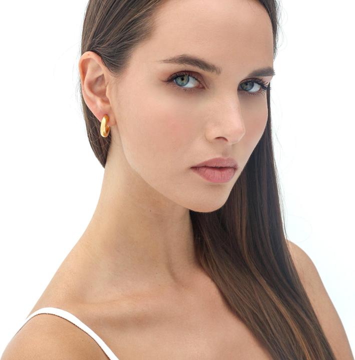 Actual product image Sensora Jewelry Chunky Hoops Earrings (Stainless steel)