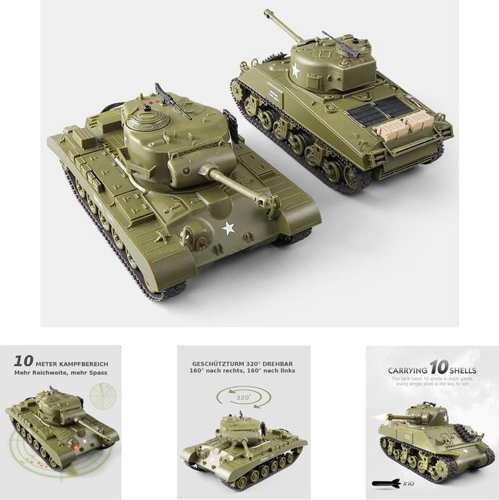 Immagine prodotto Es-toys Heng Long RC Tank Battle Set di 2 1:30